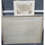 Large framed map 'The Dolwyddelan Sink Line', together with two original maps of London 'Queen-