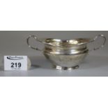 Early 20th century silver two-handled presentation bowl/sucrier, Welsh Springer Team, dated 1906.