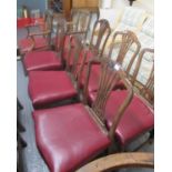 Set of 19th Century mahogany lyre back dining chairs, together with a pair of Chippendale style