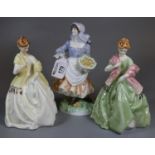 3 Royal Worcester bone china figurines to include 'Rosie picking apples', 'First dance' x2, 3629 (3)