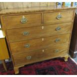 19th century mahogany straight front chest of two short and three long drawers with bone