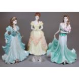 3 Coalport bone china figurines to include Ladies of fashion, 'Karen', 'Margaret' and 'Amelia' (