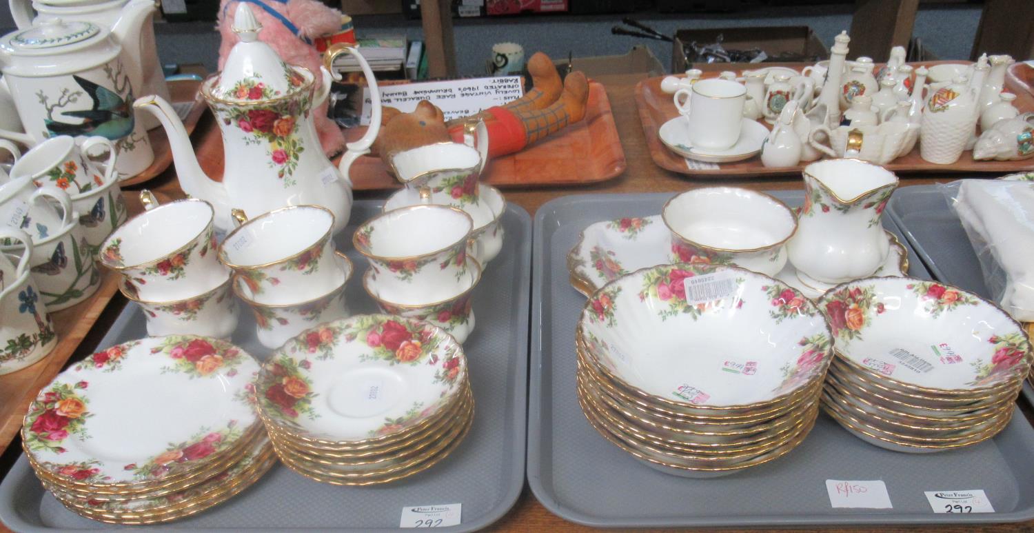 Four trays of Royal Albert 'Old Country Roses' tea and coffee ware comprising: coffee service with - Image 2 of 3