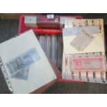 All world selection of stamps in plastic box. Many 100'sof stamps in albums, stockbook and Channel