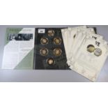 VE Day Chronicle Coin Collection to include: The Fallen 9ct gold double crown coin, 4 cipro nickel