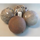 Group of four metal fishing floats. (B.P. 21% + VAT)