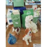 Collection of assorted ornaments to include small Beswick Staffordshire dog in cream with gilt