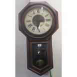 American Ansonia clock company two train drop dial wall clock. (B.P. 21% + VAT)