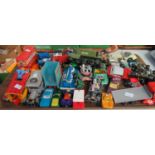 Tray of playworn diecast model vehicles, to include: Corgi Toys Formula 1 Cars, Corgi Sports Cars,