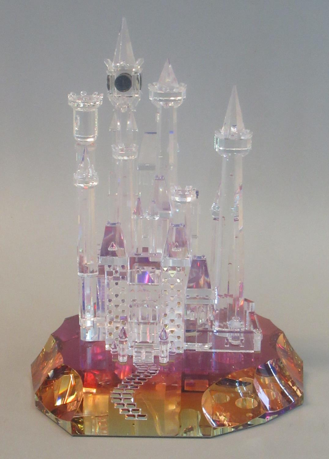 A Disney showcase collections crystal world crystal glass model of 'Cinderella's Castle'. 19cm