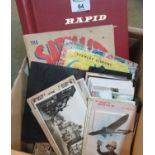 All world selection of stamps in three old albums and a small bundle of postcards. (B.P. 21% + VAT)