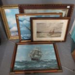 Group of marine furnishing pictures and prints, etc. Framed. (5) (B.P. 21% + VAT)