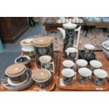 Two trays of Portmeirion pottery: 'Magic City' coffee set