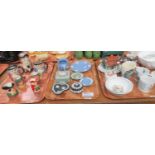 Three Trays of assorted items, to include: tray of Wedgewood Jasperware, Black, Green and Blue. Tray