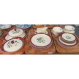 Wedgewood 'Mayfield' part dinnerware (ruby) to include: six each of dinner plates, side plates and