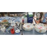 2 trays of assorted china and ceramics to include: tray with early 19th century Staffordshire plates