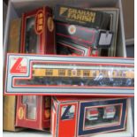 Box of assorted Lima Bachmamn, Graham Farish and Great Model Railways. Carriages, coaches, tankers