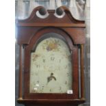 Early 19th century oak cased 30 hour longcase clock, having painted face with Arabic numerals and
