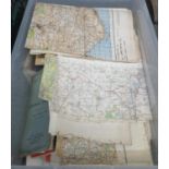 Box containing a collection of maps including: Isle of White Second War Revision 1940, Northampton