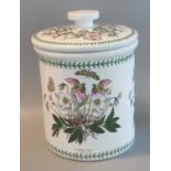 Portmeirion The Botanic Garden design cylindrical bread crock and cover. 37cm high approx. (B.P. 21%