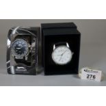 Ben Sherman quartz large head wrist watch with white face and Arabic numerals, in original box,