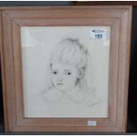 Vera Bassett (Welsh,1912-1997, born Pontarddulais), 'Drawing of a Child', pencil sketch, signed,