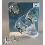 A Swarovski 'Wonders of the Sea' crystal glass sculptural group 'Community' SCS20. 21cm high approx.