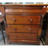 Victorian mahogany straight front chest of four drawers having cushion drawer above three others,