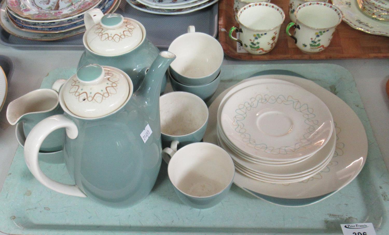 Tray of Royal Doulton 'Tracery' part tea and coffee ware to include: coffee pot, tea pot, milk