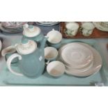 Tray of Royal Doulton 'Tracery' part tea and coffee ware to include: coffee pot, tea pot, milk