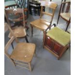 Beech chapel chair with a beech and ash Windsor kitchen chair, and