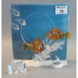 Swarovski crystal glass 'Wonders of the Sea' group 'Harmony'. 21cm high approx. Together with