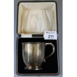 A silver christening cup by S Ltd Birmingham 1931. Approx weight 3.2 grams. (B.P. 21% + VAT)