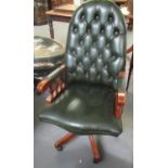 Modern button backed office elbow chair on quatrefoil base. (B.P. 21% + VAT)