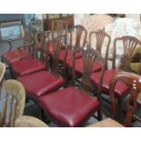 Set of 19th Century mahogany lyre back dining chairs, together with a pair of Chippendale style