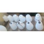 Collection of matching white opaline glass conical light shades, 16cm high approx. (10) (B.P.