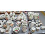 Six trays of Portmeirion Pomona tea and coffeeware, selection of jugs, egg cups, salt and pepper