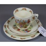 Royal Doulton Bunnykins fine bone china trio, to include: cup, saucer and side-plate. (B.P. 21% +