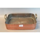 19th century copper and brass two handled roasting tray. (B.P. 21% + VAT)