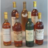 Collection of French dessert wines to include Domiaen de la Gauche Sauternes Sant Croix du Mont 1964
