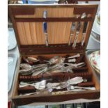 Boxed set of Grenadier stainless steel cutlery with decorative handles and original key to the