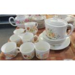 Tray of Wedgwood 'Summer Bouquet' teaware decorated with pansies, violas, campanula etc. to include: