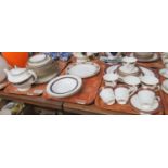 Three trays of china to include: a selection of Royal Doulton 'Martinique' china, including seven
