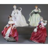 3 Royal Doulton bone china figurines, to include: 'Lily', 'Autumn Breezes', 'Southern Belle' and a