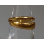 Two 22ct gold wedding rings. Ring size J&1/2 and K. Approx weight in total 3.4g. (B.P. 21% + VAT)