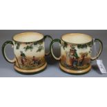 2 Royal Doulton English Old Scenes 2 handled Loving mugs entitled 'The Cleaners'. (2) (B.P. 21% +