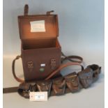 WWI leather cartridge belt together with a leather military design case. (2) (B.P. 21% + VAT)