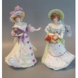 2 Royal Doulton bone china figurines to include: 'Lady Doulton 1997 Jane' and 'Lady Doulton 1995