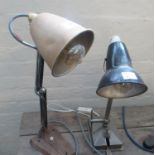 Two reading or desk lamps with heavy bases. (2) (B.P. 21% + VAT)