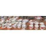 Three trays of china: Royal Albert 'Old English rose' part tea ware to include, six cups with ten